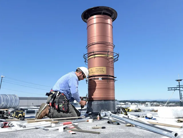 Installed chimney liner by Warwick Chimney Sweep in Warwick, RI