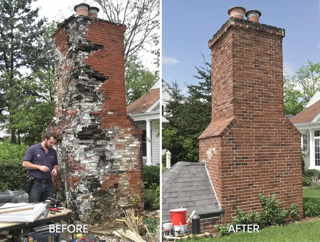 Warwick Chimney Sweep performing a full chimney restoration in Warwick, RI