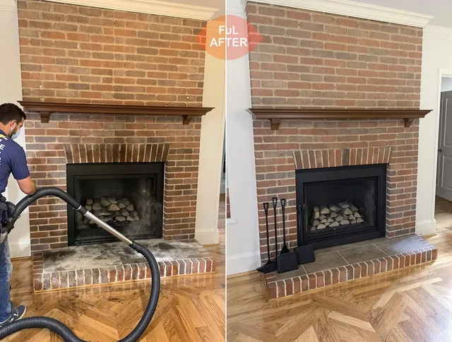 Warwick Chimney Sweep carefully sanitizing a fireplace in Warwick, RI