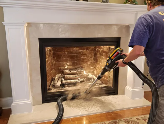 Fireplace cleaning performed by Warwick Chimney Sweep in Warwick, RI
