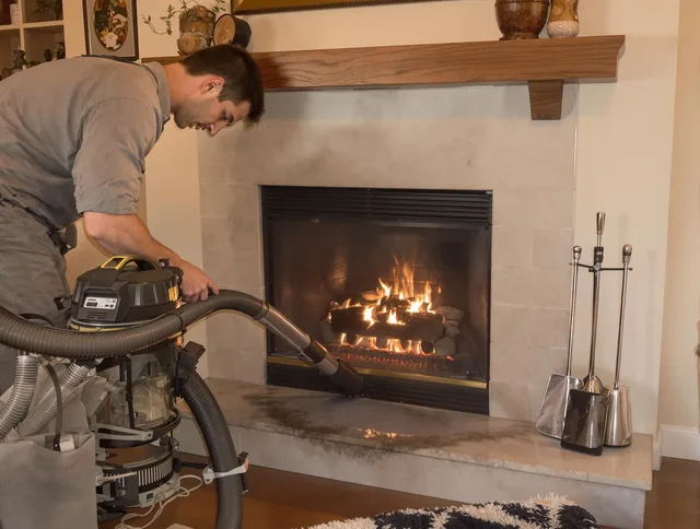 Routine fireplace upkeep by Warwick Chimney Sweep in Warwick, RI