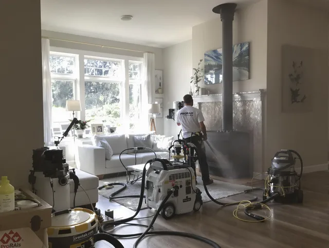 Soot removal service by Warwick Chimney Sweep for a fireplace in Warwick, RI